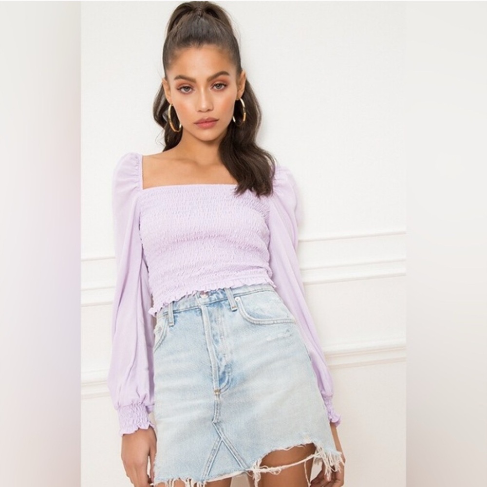 Lavender Smocked Women's Top